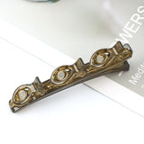 Daiiibabyyy Solid Color Braided Hair Clips Korean Fashion Duckbill Hairpins with 3 Small Clips Rhinestones Girls Bangs Clip Styling Barrette