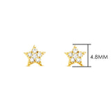 Daiiibabyyy Dainty Mini Star Ear Piercing Stud Earrings for Women Gold Color Zircon Flat Helix Lobe Popular Stacking Fashion Jewelry E372