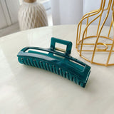 Daiiibabyyy 11.6cm Solid Color Hollow Square Acrylic Big Hair Claw For Women Girls Fashion Plastic Barrettes Hairpin Clomp Hair Accessories
