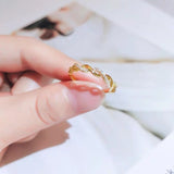Luxury Gold Silver Color Pearl Zircon Rings for Woman 2022 Vintage Sexy Open Ring Party Joint Ring Fashion Elegant Jewelry Gifts