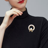 Korean Fashion bow flower brooch Pearl Brooches Broches Women Accessories Hijab Lapel Pin Badge Brooch Jewelry Luxury