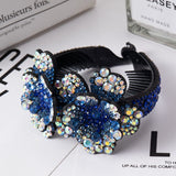 Daiiibabyyy  Rhinestone Hair Claw for Women Flower Hair Clip Barrettes Crab Hair Clamps Crystal Ponytail Holder Hairpin Band Hair Accessories