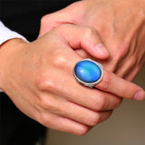 Daiiibabyyy New Fashion Temperature Sensing Color Changing Signet Rings for Men Funny Gifts Jewelry