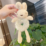 Daiiibabyyy Women Girls Lovely Scrunchies Cute Bear Hair Band Imitation Rabbit Fur Hair Rope Soft Warm Rubber Band Pretty Hair Accessories