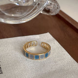 Vintage Personality Europe And American Emerald Ring For Women Design Sense Of Senior Sense Ring Fashion Jewelry wholesale gift daiiibabyyy