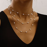 Daiiibabyyy Multi-layer Pendant Necklace Jewelry New Multi-layer Pendant Necklace Female Jumper Chain Personality Tide Cool Hundred