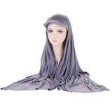 Daiiibabyyy New Baseball Caps for Women with Muslim Hijab Causal Scarf Hajib and Cap in One Fashion Hijab Hair Cover Turban Scarf for Moslem