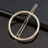 Daiiibabyyy New Women Metal Geometric Hair Clip Round Triangle Moon Barrettes Hairclip Bangs Hair Claws for Lady Girl Hair Accessories Gifts