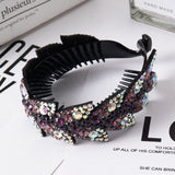 Daiiibabyyy  Rhinestone Hair Claw for Women Flower Hair Clip Barrettes Crab Hair Clamps Crystal Ponytail Holder Hairpin Band Hair Accessories