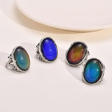Daiiibabyyy New Fashion Temperature Sensing Color Changing Signet Rings for Men Funny Gifts Jewelry