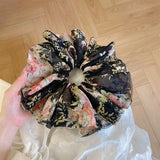 Daiiibabyyy Ruoshui Woman Summer Chiffon Large Scrunchies Girls Hair Ties Women Hair Accessories Ornaments Elastic Hairband Headwear