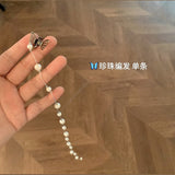 Luxury Temperament Advanced Sense Headdress Pearl Braided Hair Chain Women Butterfly Hairpin Women Pearl Crystal Catch Clip daiiibabyyy