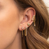 Daiiibabyyy Ear Lobe Piercing Cartilage Dainty Flower Stud Earrings Set For Women Shiny Colorful Crystal Delicate Earing Chic Jewelry KCE184