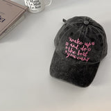 Daiiibabyyy Washed Cotton Baseball Cap For Men Women Fashion Letter Embroidery Baseball Hat Casual Hip Hop Caps Vintage Snapback Bone