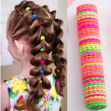 Daiiibabyyy 50 PCS/Set Girls Candy Colors Nylon Elastic Hair Bands Children Rubber Band Headband Scrunchie Fashion Hair Accessories
