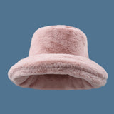 Daiiibabyyy Japanese Large Version of Plush Bucket Hats Women Winter Thickened Large Eaves Cloud Cap Warm Fashionable Fisherman's Hat Men