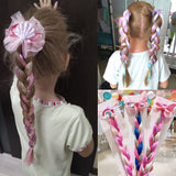 Girls Cute Headbands Fashion Cartoon Bow Butterfly Colorful Braid Headband Kids Ponytail Holder Rubber Hair Bands Accessories daiiibabyyy