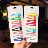 Cute frosted geometric edge clip bb clip bangs clip hairpin Japanese hair accessories one-word clip headwear set
