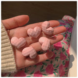Recommended! Pink Love Heart-Shaped Hairpin 5 PCs Sweet Cute Girls' Hair Accessories Side Clip Super Fairy Flowers Headdress daiiibabyyy