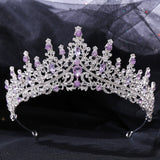 Bridal Crown Headwear Wedding Birthday Crown Headdress Red Rhinestones Retro Luxury Hair Accessories for Female BH