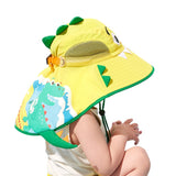 Daiiibabyyy Kids Children Summer UPF 50+ UV Protection Outdoor Beach Sun Hat Boy Girl Swim Cover Flap Cap Adjustable Neck Cover Cartoon Hats