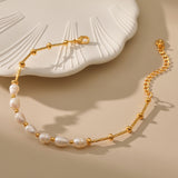 Daiiibabyyy Natural Pearl Women's Bracelet Simple Fashion Gold Chain Cuff Bracelet Charm Bracelet Women Luxury Jewelry Accessories