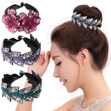 Daiiibabyyy  Rhinestone Hair Claw for Women Flower Hair Clip Barrettes Crab Hair Clamps Crystal Ponytail Holder Hairpin Band Hair Accessories