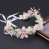 Daiiibabyyy Girls Elegant Bridal Headband Imitated Pearl Vine Hair Headdress Flower Wreath Bride Garland Head Hoop Wedding Headbands