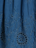 A Line Eyelet Mini Flower Embroidered Sleeveless Lace-up Dresses Skydiver Summer Casual Female Robe