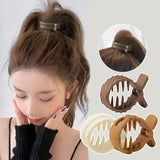 Daiiibabyyy Coiled Hair Clip High Ponytail Fixed Artifact Horsetail Shark Hairpin Behind The Head Female Hair Clip Claw Clip 2023 New