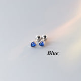 Daiiibabyyy 1 Pair Fashion Crystal Love Heart Stud Earrings for Women Trendy Party Wedding Ear Jewelry Gifts