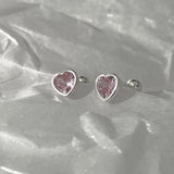 Daiiibabyyy Mini Colorful Heart Ear Cartilage Piercing Lobe Stud Earring for Women Y2k Accessories Tragus Rook Helix Flat Ear Jewelry KAE312