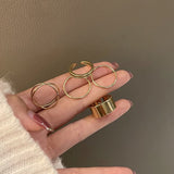 Daiiibabyyy 5Pcs Set Ring Silver Color Punk Rock Knuckles Joint Rings For Women Trendy Party Finger Jewelry Gift Wedding Charm Gifts