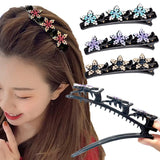 Daiiibabyyy Fashion Korean Style Acryli Crystal Flowers Star Hair Clips For Girl Summer Sweet Cute Bangs Side Barrettes Elastic Hair Clips