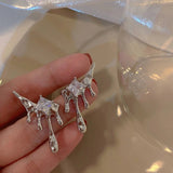 Daiiibabyyy New Trend Dark Lava Water Droplets Ear Studs Personalized Design Super Flash INS Style Earrings for Women Sexy Accessories