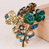 Daiiibabyyy Women Butterfly Crystal Rhinestone Hair Clips Girl Flower Big Barrettes Hair Pins Hair Accessories Hairstyle Design Styling Tool