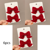 Daiiibabyyy 6pcs Kids Handmade Mini Fabric Ribbon Bows Hairpin Women Girls Child Hair Clip Barrettes Gift Accessories Set Free Shipping