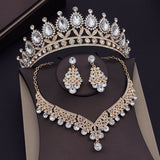 Baroque Blue Crystal Bridal Jewelry Sets for Women Tiaras Crown Earrings Necklace Sets Bride Wedding Dress Dubai Jewelry Set daiiibabyyy