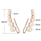Daiiibabyyy Long Dipper Ear Hook Clip Climbing Earring for Women Shiny Zirconia Rose Gold Color Ear Cuff Earing Gift Fashion Jewelry E527