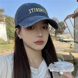 Daiiibabyyy Washed Cotton Baseball Cap For Men Women Fashion Letter Embroidery Baseball Hat Casual Hip Hop Caps Vintage Snapback Bone