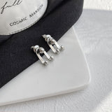 Daiiibabyyy Korean Fashion Men Ear Piercing Cuffs Clips Stainless Steel Simple Cool Stud Earrings for Men Punk Gothic Party Jewelry