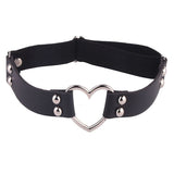 Daiiibabyyy Sexy Women Elastic Pu Leather Leg Ring Garter Lingerie Belt Punk Heart Rivet Thigh Ring Goth Harajuku Harness Stockings Garter