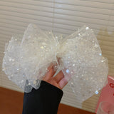 Daiiibabyyy Sparkling Bead Slice Bowknot Spring Clip Versatile Yam Hair Pins and Clips New in Ornaments for Women's Hair Party Gift