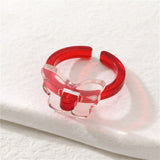 Daiiibabyyy Korean Transparent Acrylic Resin Butterfly Ring for Women Fashion Chic Open Ring Y2K Girls Party Jewelry Friend Gifts