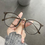 Daiiibabyyy New Round Myopia Glasses for Men Women Fashion Metal Frame Eyewear Unisex Blue Light Blocking Eyeglasses Computer Glasses