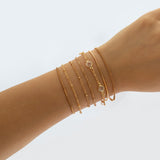 Daiiibabyyy IngeSight.Z Multilayer Crystal Rhinestone Bracelet Bangles for Women Punk Cuban Tennis Chain Heart Beaded Bracelets Set Jewelry