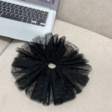 Daiiibabyyy 23CM Large Lace Scrunchies for Hair Bands Dot Mesh Rubber Bands for Pony Tail Back Headwear Summer Women's Hair Accessories