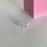 Daiiibabyyy Heart Y2k 2000s Aesthetic Cartilage Piercing Ear Lobe Helix Stud Earring for Women Colorful CZ Earing Tragus Rook Jewelry KAE249