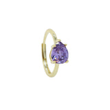 Daiiibabyyy Geometric Tear Drop Square Single Cubic Zirconia CZ Simple Colorful Stone Engagement Ring For Women