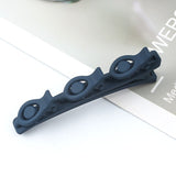 Daiiibabyyy Solid Color Braided Hair Clips Korean Fashion Duckbill Hairpins with 3 Small Clips Rhinestones Girls Bangs Clip Styling Barrette